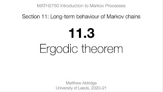 MATH2750 113 Ergodic theorem [upl. by Jakob]