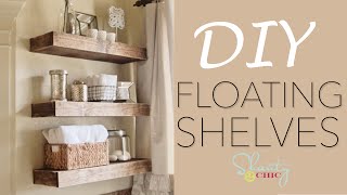 DIY Floating Shelves  How To Make Wood Floating Shelves [upl. by Enyrb]