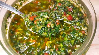 CHIMICHURRI CASERO  🔥 La mejor forma de hacerlo  El acompañante para todos tus ASADOS y BBQ´s 🥩🤩 [upl. by Cy]