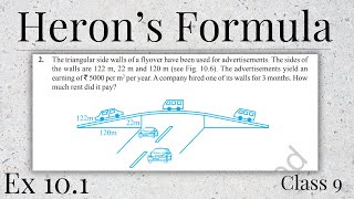 Herons Formula  Exercise 101  Chapter 10  20242025  CLASS 9TH [upl. by Arlette979]