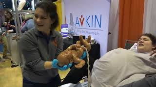 Avkin Demonstrates Wearable AvBirth Birthing Simulator at IMSH 2023 [upl. by Daveda]