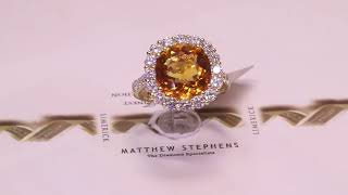 97885  CT607ctD154ct  Citrine with Diamond Cluster  18ct Yellow Gold [upl. by Ahsieit]