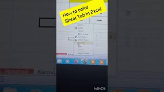 How to Color sheet tab in Excel excel exceltips exceltutorial exceltricks computer msexcel [upl. by Nosiaj638]