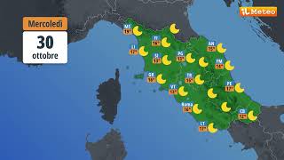 Meteo previsioni meteo Mercoledì 30 ottobre 2024 [upl. by Nelyak]