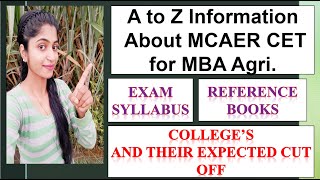 Detail Information about MCAER CET for MBA in Agri Business Management [upl. by Dutchman]