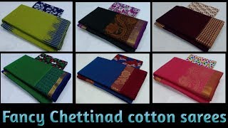 Fancy chettinad cotton sarees summer wear  cotton sarees  chettinadcotton [upl. by Feodora502]