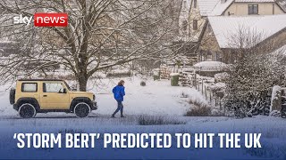 Storm Bert predicted to bring snow rain and 70mph winds to UK at weekend [upl. by Ecyt]