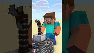 Steve Becomes Herobrine in Thors Hammer Challenge⚡ shorts [upl. by Dielu]