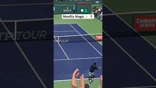 Monfils Magic underhand serve in match tiebreak  ATP singles tennis  Indian Wells [upl. by Avlis812]