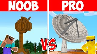 NOOB vs PRO  50000000 SATELLITE TOWER BUILD CHALLENGE Minecraft [upl. by Itsirhc]