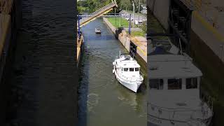 Boats of unusual size entering the lock in Phoenix NY drone lock ny [upl. by Sparkie578]