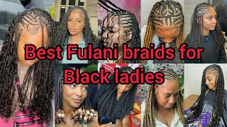 Best Fulani braids hairstyles for black women 2024  Best Braids Hairstyles  Cornrows styles [upl. by Nagad]