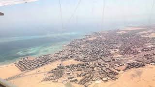 Lot samolotem Hurghada Egipt  Katowice Pyrzowice 2024 plane airjet airport airplane views [upl. by Glad984]