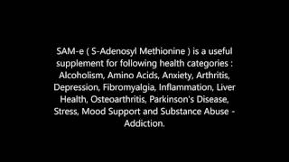 SAM e S Adenosyl Methionine health benefits [upl. by Belen659]