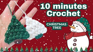 Very Easy Crochet Christmas Ornament  Christmas Tree Tutorial  Changmi Crochet [upl. by Elorac]