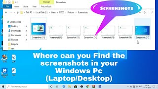 Where are the screenshots in Windows Pc LaptopDesktop how to see screenshot find save screenshot [upl. by Airbmat]