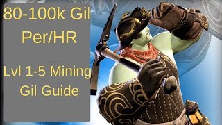 FFXIV Beginners Gil Guide Lvl 15 Mining 80100k Gil PerHR [upl. by Gazzo]