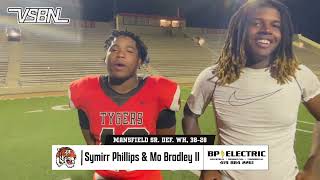 Mansfield Senior Tygers Symirr Phillips and Mo Bradley II after a win over West Holmes [upl. by Hana]