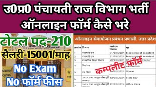 UP पंचायती राज विभाग भर्ती फॉर्म कैसे भरे 2024  up panchayati raj vibhag online form kaise bhare [upl. by Ainesell]