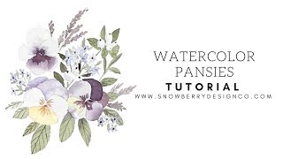 Watercolor Pansies Tutorial [upl. by Kunkle]