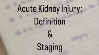 Acute kidney injury diagnostic criteria and staging [upl. by Haase]