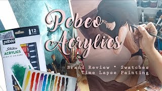 PEBEO Acrylics  Product Review Swatching amp TimeLapse Video [upl. by Shih402]