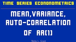 AR1 Process Mean Variance Autocovariance and Autocorrelation function [upl. by Oluap]