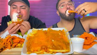 Onion Rings Chili Cheese Fries amp Bacon Burger Mukbang w BigGuyAppetite [upl. by Nageam]