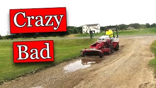 Repairing SUPER BAD Driveway with VENTRAC Power Rake [upl. by Williamson]