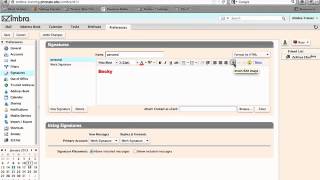 Creating Signatures in Zimbra 8 [upl. by Thirzi]