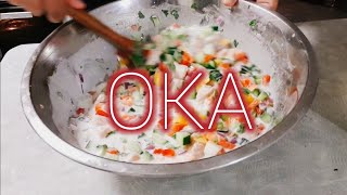 HOW TO MAKE OKA  Samoan Coconut Raw Fish 🇼🇸 [upl. by Llerrah]