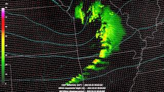 Bow echo radarloop 24th march 2015 [upl. by Elttil]