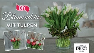 How to hübsche FrühlingsBlumendeko mit Tulpen  Deko Kitchen [upl. by Broida]