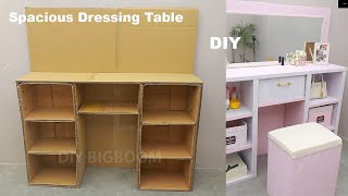 DIY Large Dressing Table from Cardboard  Spacious Dressing Table [upl. by Isle]