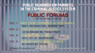 Fairness in the Criminal Jusice System Public Hearing Notice [upl. by Atinram]