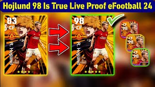 How To Train 98 Rated R Hojlund In eFootball 2024 Mobile  New Hojlund Max Level Pes 24 [upl. by Alyahc]