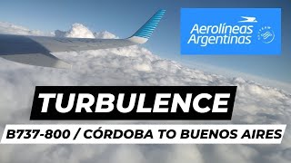 CórdobaBuenos Aires Turbulence Aeroparque Jorge Newbery Aerolineas Argentinas B737800 [upl. by Chung817]