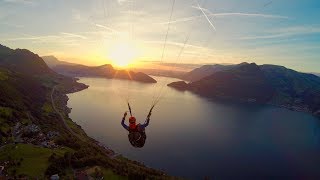 A wonderful Paragliding evening flight from Niederbauen to Emmetten CH [upl. by Aisila]