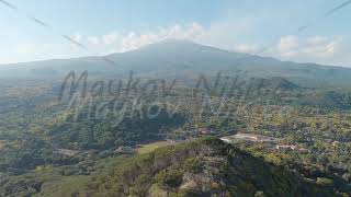 Nicolosi Sicily Italy Volcanic craters overgrown with forest on the slopes of Mount Etna Aeri [upl. by Kir]