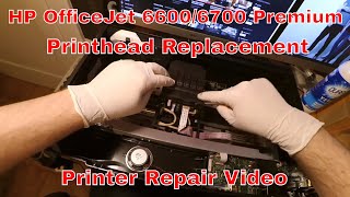 HP OfficeJet 66006700 Printhead Replacement  Detailed Printer Repair [upl. by Leggett]