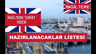 İngiltere Turist Vizesi Hazırlanacak Evraklar Listesi [upl. by Itak867]