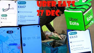 Uber eats food delivery on 27th December Compare 26th and 27 December working food delivery [upl. by Fritzsche]