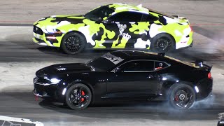 Mustang GT vs Camaro 1LT  modern muscle cars [upl. by Eellac]