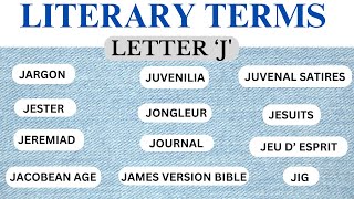 LITERARY TERM SERIES LETTER J DICTIONARY OF LITERARY TERMS [upl. by Assin]