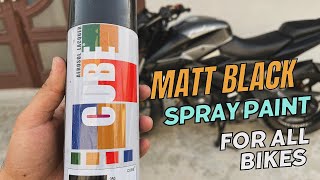 cube spray paint review  Cube Matt Black Spray Paint for Bike 😍🥰 Ghar me hi paint krdiya 🤩 [upl. by Artinahs]