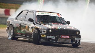 BRUTAL BMW E30 Turbo M62B44 V8 Engine  Drifting amp Killing Tires [upl. by Mandych]