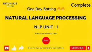 NLP UNIT  1  Introduction Finding Structure of WordsampDocuments Morphological Models  JNTUH R18 [upl. by Orimlede]