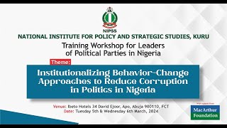 Training Workshop for Leaders of Political Parties in Nigeria [upl. by Jemine]