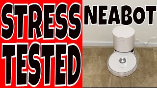 Neabot NoMo Self Empty Robot Vacuum STRESS TEST Can it handle LARGE MESS Rice Chips HAIR JellyBeans [upl. by Ainalem927]