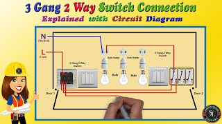 Two Way and Two Way and Intermediate Switches for a Domestic Lighting Circuit Connections Explained [upl. by Shirlene]